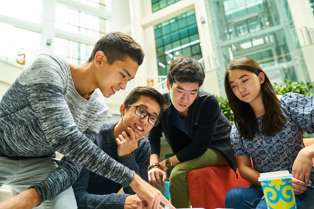 Students using q app platform